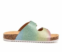 Girls' Olivia Miller Little Kid & Big Kid Rainbow Destiny Footbed Sandals